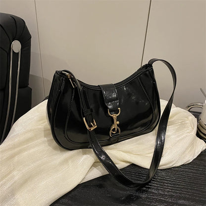 Chic Women's Crossbody Bag - Retro-Inspired Small Square Shoulder Purse with Zip Closure, Durable PU Material