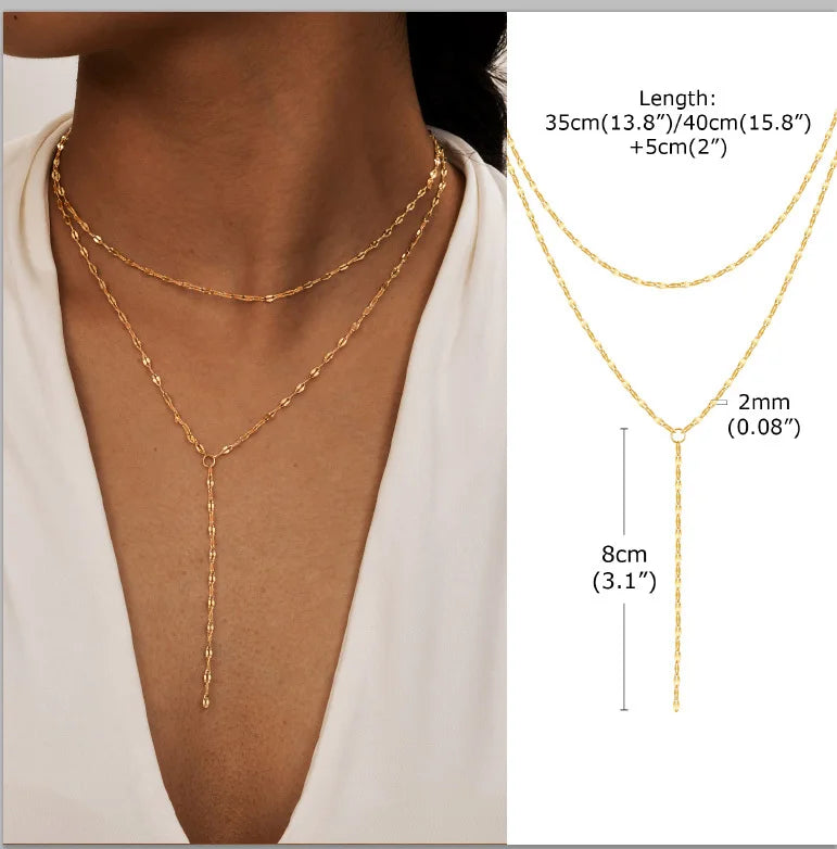 Stainless Steel Lariat Necklace