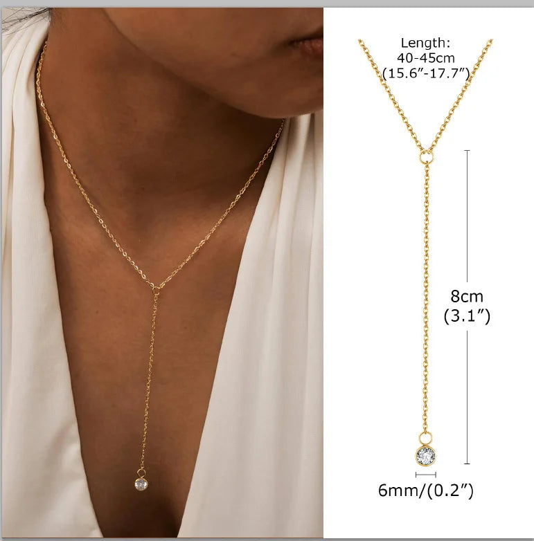 Stainless Steel Lariat Necklace