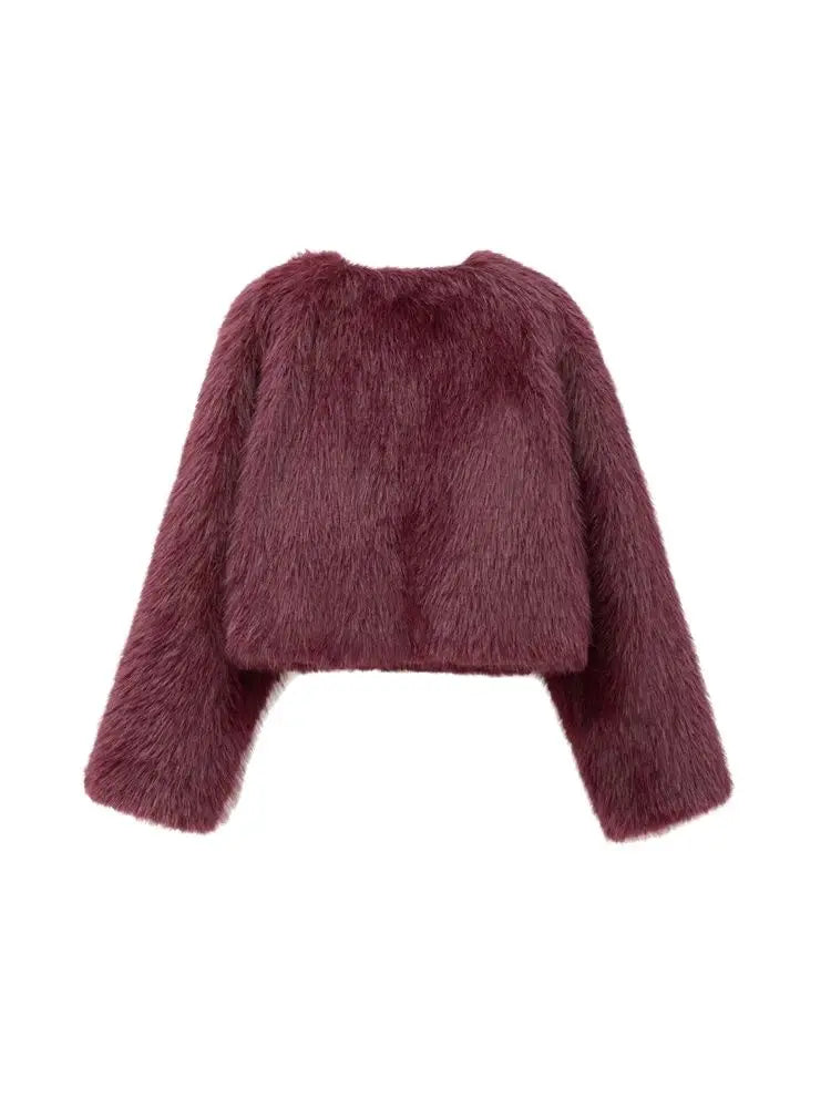 Cropped Faux Fur Coat
