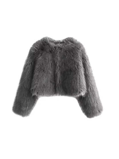Cropped Faux Fur Coat