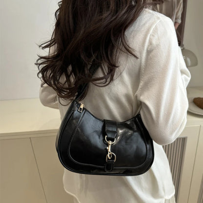 Chic Women's Crossbody Bag - Retro-Inspired Small Square Shoulder Purse with Zip Closure, Durable PU Material