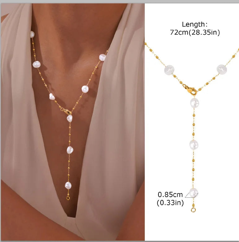 Stainless Steel Lariat Necklace