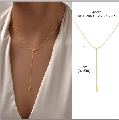 Stainless Steel Lariat Necklace