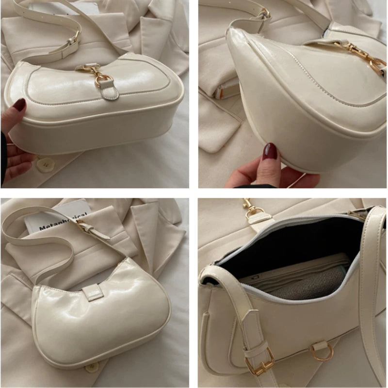 Chic Women's Crossbody Bag - Retro-Inspired Small Square Shoulder Purse with Zip Closure, Durable PU Material