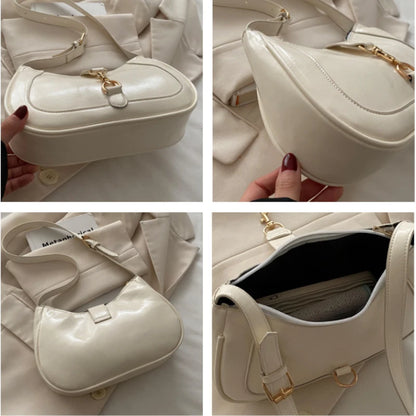 Chic Women's Crossbody Bag - Retro-Inspired Small Square Shoulder Purse with Zip Closure, Durable PU Material