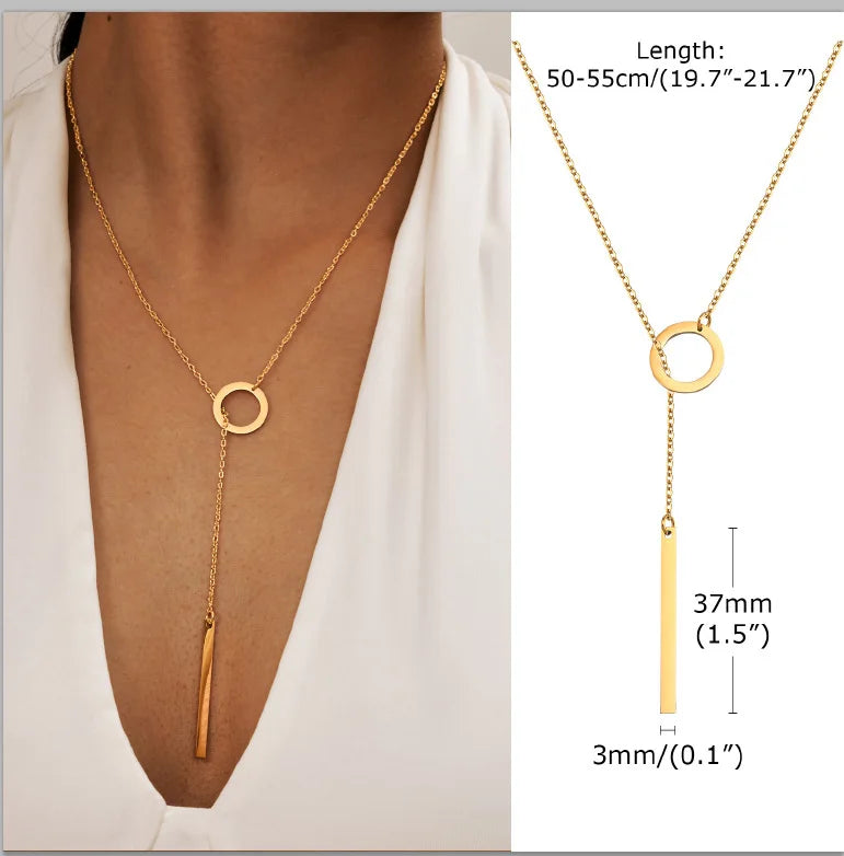 Stainless Steel Lariat Necklace