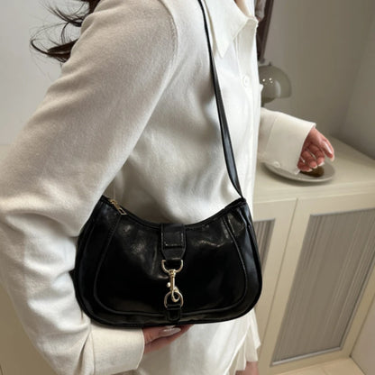 Chic Women's Crossbody Bag - Retro-Inspired Small Square Shoulder Purse with Zip Closure, Durable PU Material
